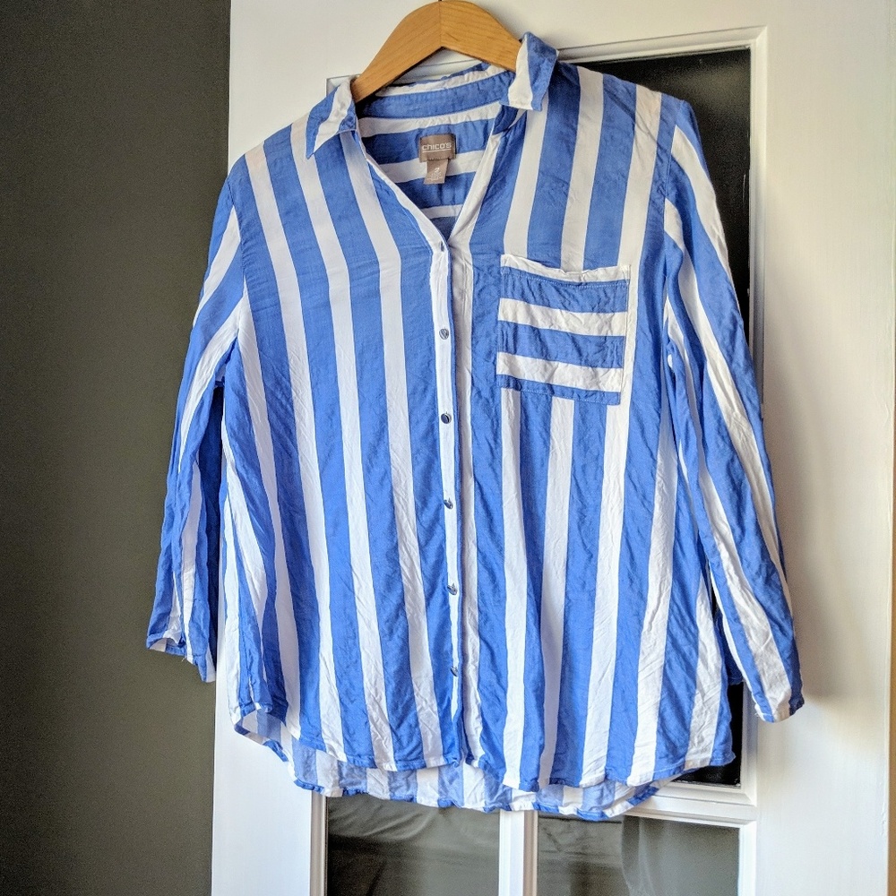 ‼️ Chicos Stripe Blouse Size 2